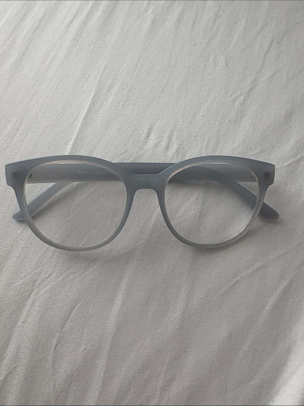 Matte light blue Round Women's Sunglasses Grace with prescription